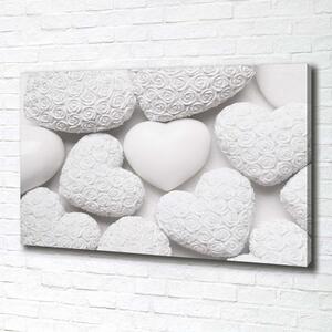 Moderní fotoobraz canvas na rámu Bílé pozadí srdce pl-oc-100x70-f-65306727