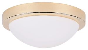 CLX Stropní koupelnové osvětlení GIULIO, 1xE27, 60W, zlaté, 28cm, kulaté, IP44 11-81926
