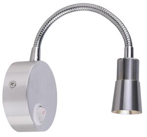 CLX Nástěnná LED lampa k posteli ROMEO, 3W, teplá bílá, stříbrná 21-43689