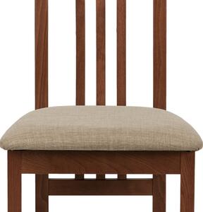 Jídelní židle, masiv buk, barva třešeň, látkový béžový potah BC-2482 TR3