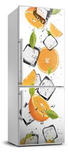 Nálepka na ledničku fototapeta Pomeranče a led FridgeStick-70x190-f-50150012