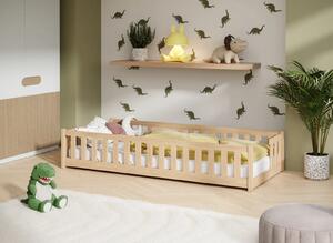 Dětská Montessori postel z masivu borovice VILÉM - 160x80 cm - PŘÍRODNÍ BOROVICE