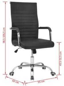 Kancelářská židle z umělé kůže - 55x63 cm | černá