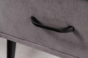 Designový noční stolek Violetta tmavě šedý samet