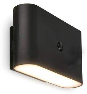 Briloner LED nástěnné světlo Chat, černé, 16 cm, plast, senzor, Černá, Obývací pokoj / jídelna, Plast, Moderní, Nástěnné svítidlo