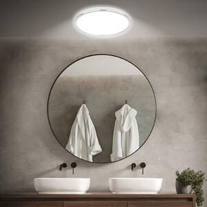 Briloner LED stropní svítidlo do koupelny Pulap, Ø 42 cm, chromová/bílá kovová, Chrom / stříbro, Koupelna, kov, Moderní