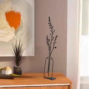 Hanah Home Kovová dekorace Flowerpot VII 45 cm černá