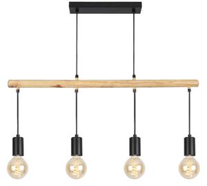 CLX Závěsné osvětlení ve skandinávském stylu nad jídelní stůl TRAPANI, 4xE27, 60W, černé 34-77929