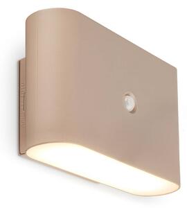 Briloner LED nástěnné světlo Chat, béžové, 16 cm, plast, senzor, Krémová / jantar, Obývací pokoj / jídelna, Plast, Moderní, Nástěnné svítidlo