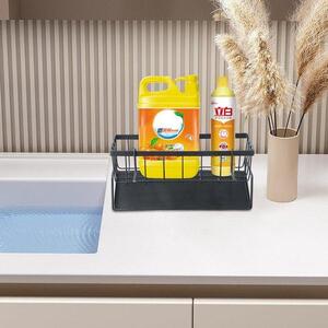 Organizér do kuchyně a koupelny Ibenzoa® z nerezové oceli, rozměry 23×9×10 cm – s nakloněnou odtokovou vanou pod úhlem 45°, odnímatelný držák na ručníky, bílý, úložná police