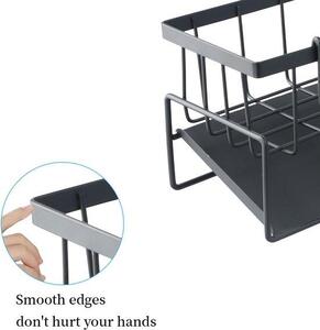 Organizér do kuchyně a koupelny Ibenzoa® z nerezové oceli, rozměry 23×9×10 cm – s nakloněnou odtokovou vanou pod úhlem 45°, odnímatelný držák na ručníky, bílý, úložná police