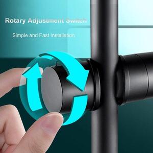 Ibenzoa® Nastavitelný držák ruční sprchy (ABS), otočný o 360°, matná černá barva, pro sprchové tyče o průměru 18–25 mm, montáž bez použití nástrojů, kompatibilní s G12