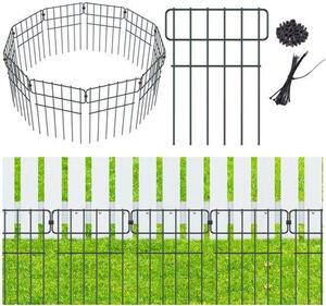 Ibenzoa® Kovový plot do zahrady, sada 10 kusů – dekorativní ohraničení záhonů a ochrana proti zvířatům, panely 43×33 cm (celkem 3,3 m), lakované, odolné vůči povětrnostním vlivům a korozi, flexibilní