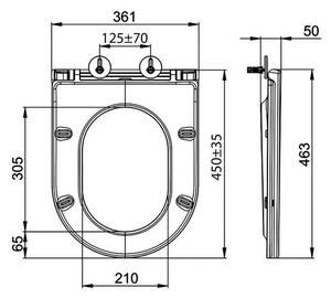 Sapho Avis WC sedátko Slim, SoftClose, bílá PCS106