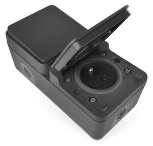 Spínač domovní střídavý se zásuvkou 250V/16A IP55