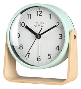 JVD SRP2310.1 - kovový budík s tichým chodem a dřevěným stojánkem