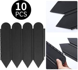Ibenzoa® plastové obkladové panely pro zahradu, odolné vůči UV záření a flexibilní – sada 10 kusů, celková délka 200 cm, vhodné jako obruby záhonů a okraje zahradních ploch