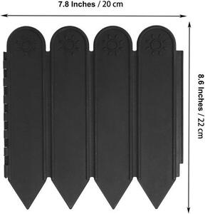 Ibenzoa® plastové obkladové panely pro zahradu, odolné vůči UV záření a flexibilní – sada 10 kusů, celková délka 200 cm, vhodné jako obruby záhonů a okraje zahradních ploch