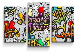 Sablio Obraz - 3-dílný Graffiti - 75x50 cm
