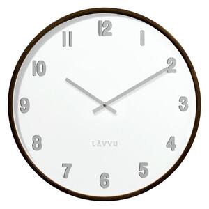 Tmavé dřevěné bílé hodiny LAVVU FADE LCT4061