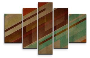 Sablio Obraz - 5-dílný Hnědá abstrakce - 125x90 cm