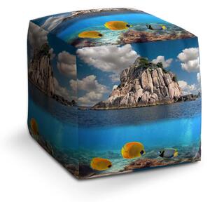 Sablio Taburet Cube Skála v moři - 40x40x40 cm