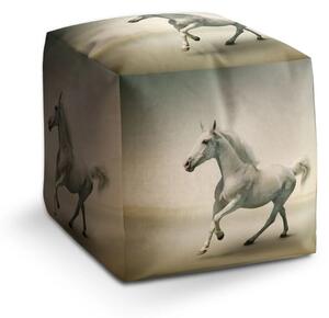 Sablio Taburet Cube Bílý kůň 2 - 40x40x40 cm