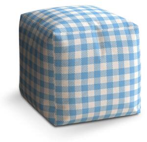 Sablio Taburet Cube Košilový vzor - 40x40x40 cm