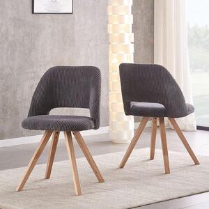 Ibenzoa® Sada 2 jídelních židlí z kovu, antracitová barva – robustní, moderní design, výška sedáku 45 cm, kovové nohy o průměru 35 mm, povrchová úprava odolná proti poškrábání a skvrnám