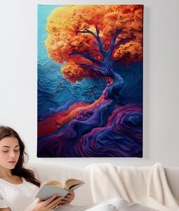Obraz na plátně - Strom života Elixír barvotoku FeelHappy.cz Velikost obrazu: 140 x 210 cm