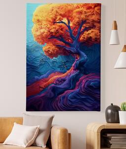 Obraz na plátně - Strom života Elixír barvotoku FeelHappy.cz Velikost obrazu: 100 x 150 cm