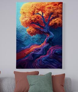 Obraz na plátně - Strom života Elixír barvotoku FeelHappy.cz Velikost obrazu: 30 x 40 cm