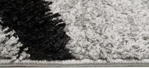 Makro Abra Kusový koberec Shaggy DELHI 7234A šedý krémový černý Rozměr: 80x150 cm