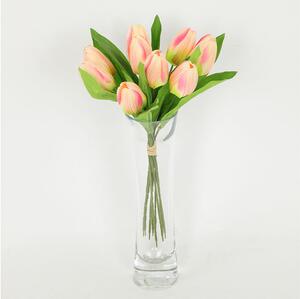 Puget tulipánů, 9 hlaviček, umělá květina, barva růžová