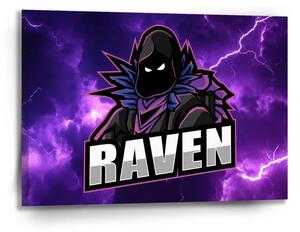 Sablio Obraz FORTNITE RAVEN Fialová bouře - 90x60 cm