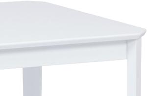 Jídelní stůl 110x75x75 cm, masiv kaučukovník. bílý matný lak AUT-009 WT
