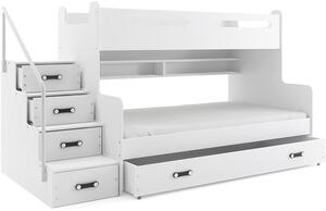 Patrová postel MAX 3 120x200 cm, bílá/bílá