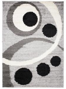 Makro Abra Kusový koberec Shaggy DELHI 7233A šedý krémový černý Rozměr: 60x100 cm