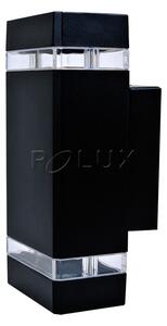 PLX Venkovní nástěnné LED osvětlení OSHAWA, 2xGU10, 50W, hranaté, černé 307866