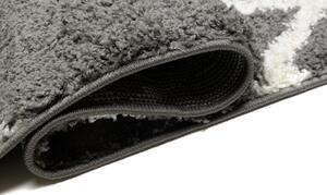 Makro Abra Kusový koberec Shaggy DELHI 6131B tmavě šedý Rozměr: 60x100 cm