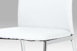 Jídelní židle koženka bílá / chrom DCL-419 WT