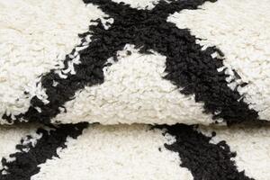 Makro Abra Kusový koberec Shaggy DELHI 6062A krémový černý Rozměr: 60x100 cm
