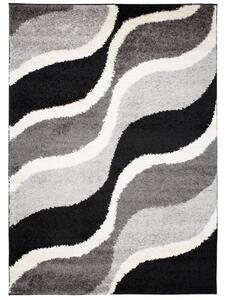 Makro Abra Kusový koberec Shaggy DELHI 7228A šedý krémový černý Rozměr: 80x150 cm