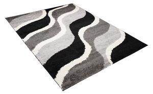 Makro Abra Kusový koberec Shaggy DELHI 7228A šedý krémový černý Rozměr: 300x400 cm