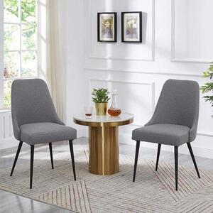 Ibenzoa® Sada 2 jídelních židlí s polstrováním – měkká a odolná látková potahová látka, robustní kovová konstrukce, ergonomický design a snadná údržba