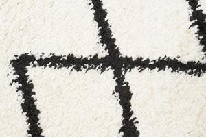 Makro Abra Kusový koberec Shaggy DELHI 6131B krémový černý Rozměr: 80x150 cm