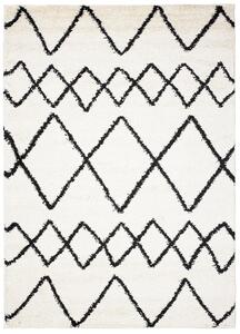 Makro Abra Kusový koberec Shaggy DELHI 6131B krémový černý Rozměr: 60x100 cm
