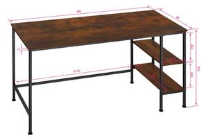 Tectake Psací stůl Donegal 140x60x76,5cm Industriální dřevo tmavé, rustikální