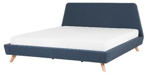 Čalouněná tmavě modrá dvojitá postel 180x200 cm VIENNE