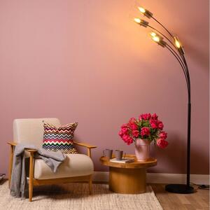 Brilliant 99208/06 Stojací oblouková lampa GLASINI kouřové sklo